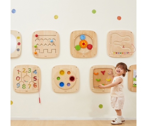 VIGA Drewniana Tablica Manipulacyjna Sensoryczna Nauka Liczenia Sorter