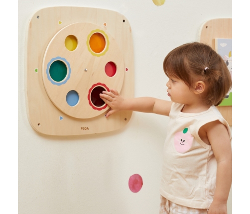 VIGA Drewniana Tablica Manipulacyjna Sensoryczna Mieszanie Kolorów