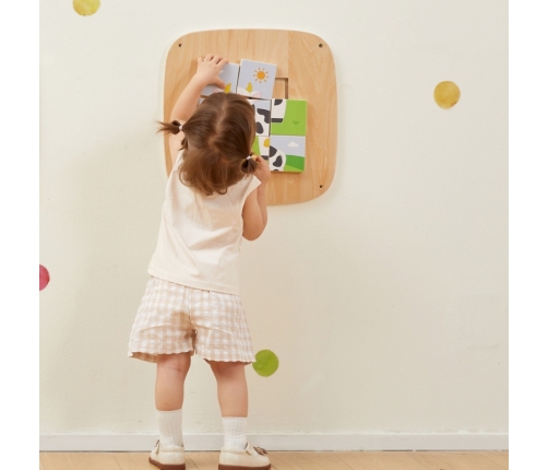 VIGA Drewniana Tablica Manipulacyjna Sensoryczna Układanka Obrazkowa