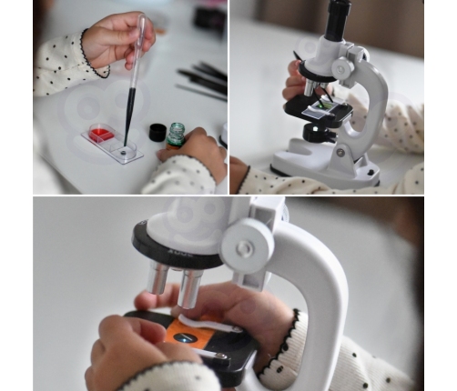 WOOPIE Mikroskop Cyfrowy LED Przybliżenie do 1200x Zestaw XXL z Adapterem do Smartfona