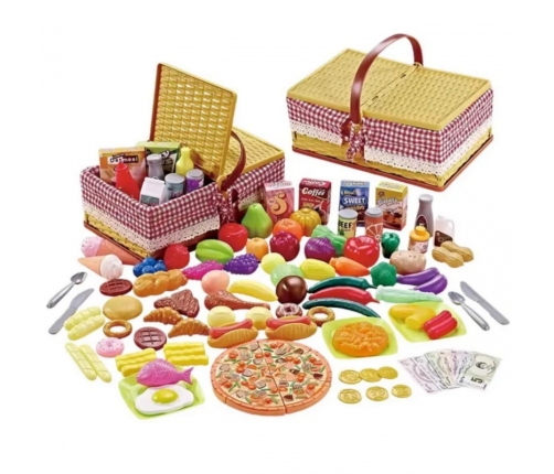 WOOPIE Kosz Piknikowy Owoce Warzywa Fast Food Zestaw XXL 103el.