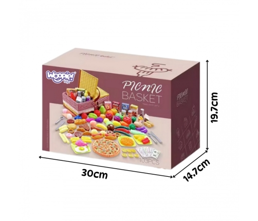 WOOPIE Kosz Piknikowy Owoce Warzywa Fast Food Zestaw XXL 103el.
