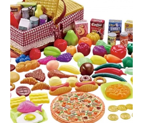 WOOPIE Kosz Piknikowy Owoce Warzywa Fast Food Zestaw XXL 103el.