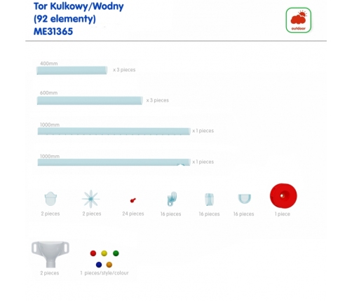 MATSERKIDZ Zestaw do Budowy Toru Wodnego 92el.
