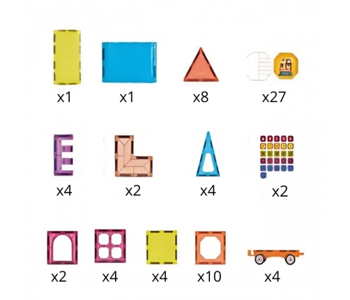 WOOPIE Klocki Magnetyczne 3D Zestaw Pociąg 71el.