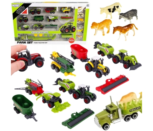 WOOPIE Zestaw Traktorów i Maszyn Rolniczych z Zwierzętami