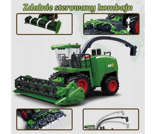 WOOPIE Zdalnie Sterowany Kombajn Rolniczy 1:24 z Efektami Dźwięku, Światła i Dymu