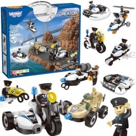 WOOPIE Klocki Konstrukcyjne Zbuduj Pojazdy Policyjne 8 Modeli STEAM – Zostań bohaterem miasta!