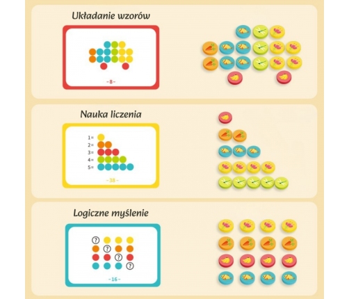 WOOPIE Gra Logiczna Edukacyjna Sorter Klasyfikacja Kolorów