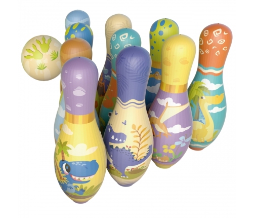 WOOPIE Gra Zręcznościowa Kręgle Dinozaury Zestaw 12el.