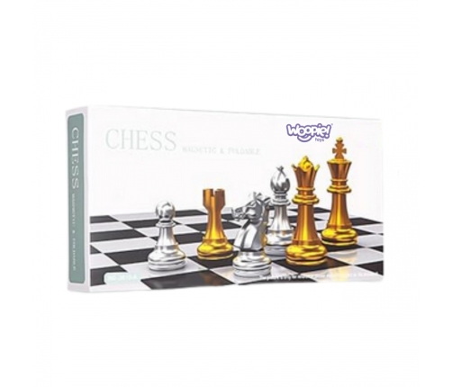 WOOPIE Szachy Magnetyczne Przenośne Złote Srebrne