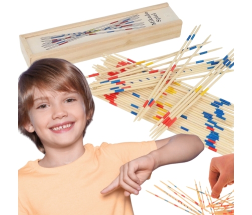 WOOPIE Drewniane Bierki Mikado w Pudełku 41 el.