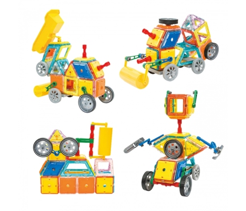 WOOPIE Klocki Magnetyczne 3D Pojazdy Zestaw 80el.