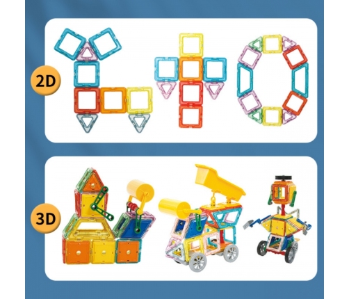 WOOPIE Klocki Magnetyczne 3D Pojazdy Zestaw 80el.