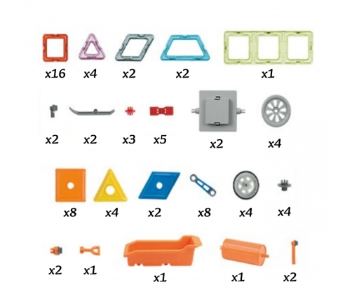 WOOPIE Klocki Magnetyczne 3D Pojazdy Zestaw 80el.