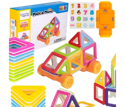 WOOPIE Klocki Magnetyczne Pojazd Mini Budowle 22el.