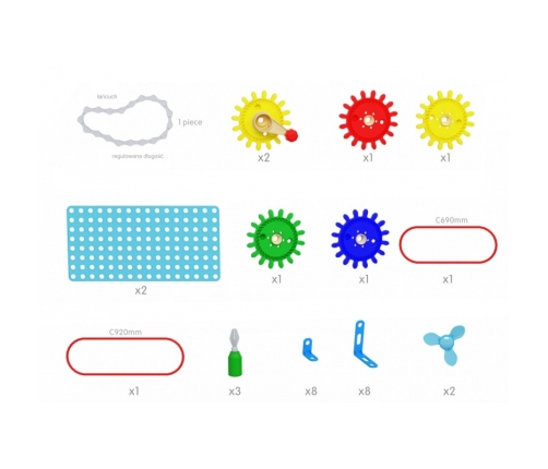 MASTERKIDZ Zestaw Akcesoriów Mix Koła Zębate do Paneli Ściennych STEM 198 el.