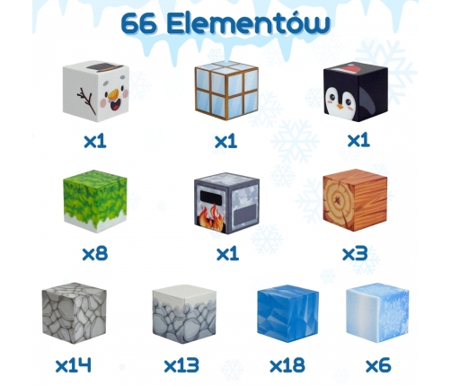 WOOPIE Klocki Magnetyczne Konstrukcyjne Zimowy Świat klocków