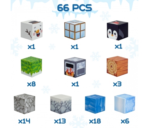 WOOPIE Klocki Magnetyczne Konstrukcyjne Zimowy Świat klocków