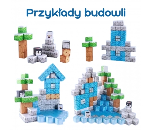 WOOPIE Klocki Magnetyczne Konstrukcyjne Zimowy Świat klocków