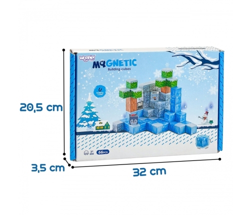 WOOPIE Klocki Magnetyczne Konstrukcyjne Zimowy Świat klocków