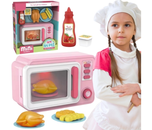 WOOPIE Różowa Kuchenka Mikrofalowa z Kurczakiem