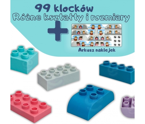 WOOPIE Klocki Soft Blocks Zestaw 99 Elementów w Pudełku