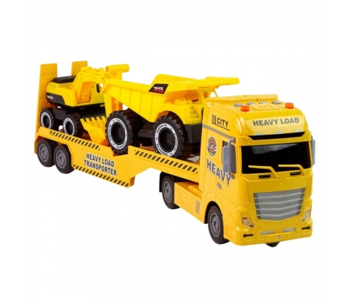 WOOPIE Samochód Laweta z Pojazdami Budowlanymi