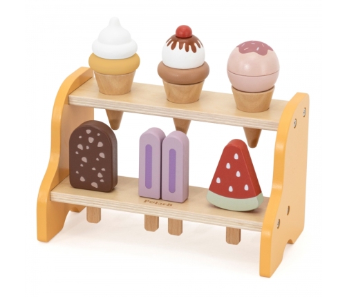 VIGA Drewniana Lodziarnia Sklepik Zestaw z Lodami 6 szt Lodów