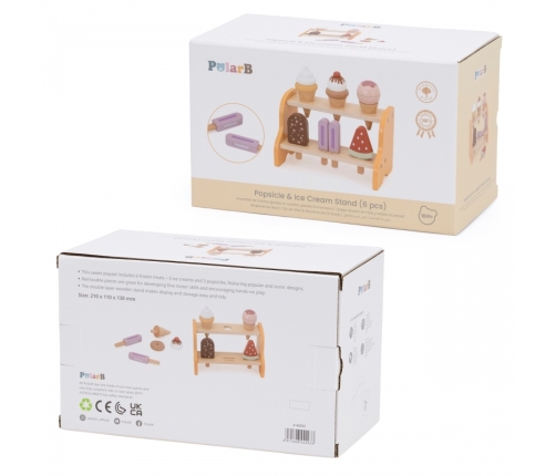 VIGA Drewniana Lodziarnia Sklepik Zestaw z Lodami 6 szt Lodów