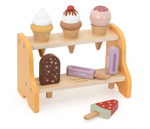 VIGA Drewniana Lodziarnia Sklepik Zestaw z Lodami 6 szt Lodów