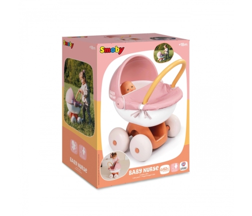 SMOBY Baby Nurse Wózek Głęboki z Plastikowym Daszkiem