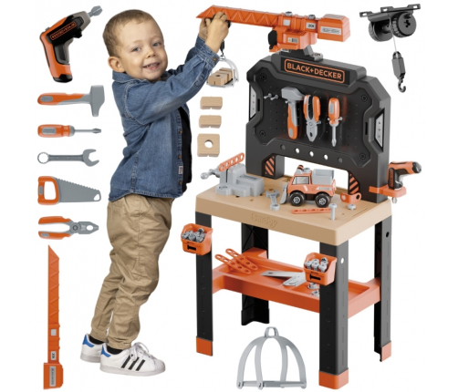 SMOBY Warsztat z Dźwigiem Black+Decker Bricolo Builder