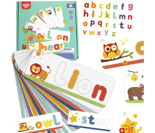 TOOKY TOY Puzzle Alfabet Montessori Nauka Literek Słów Zwierzątka 57 el.