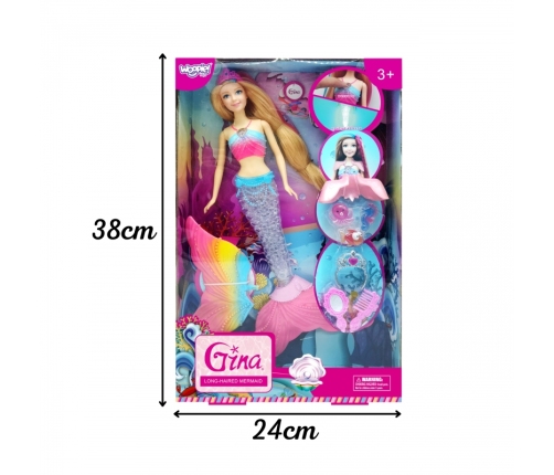 WOOPIE Lalka Syrenka Gina Magiczna Tęczowa z Akcesoriami