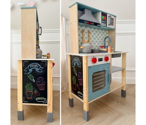 TOOKY TOY Duża Drewniana Kuchnia dla Dzieci 10 el. FSC