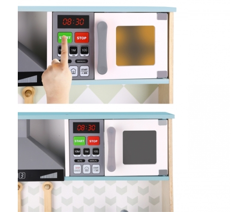 TOOKY TOY Duża Drewniana Kuchnia dla Dzieci 10 el. FSC