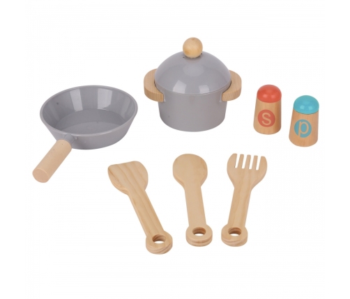 TOOKY TOY Duża Drewniana Kuchnia dla Dzieci 10 el. FSC