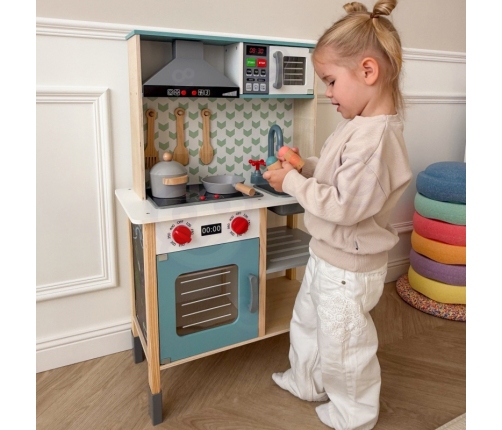 TOOKY TOY Duża Drewniana Kuchnia dla Dzieci 10 el. FSC