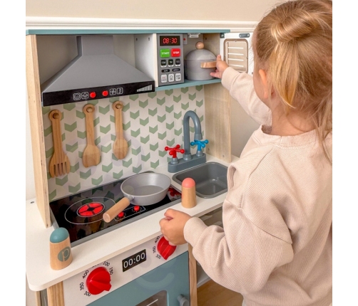 TOOKY TOY Duża Drewniana Kuchnia dla Dzieci 10 el. FSC