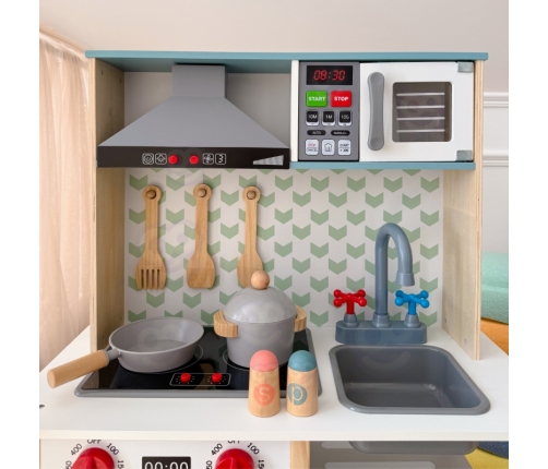 TOOKY TOY Duża Drewniana Kuchnia dla Dzieci 10 el. FSC