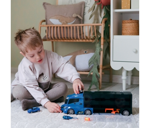 WOOPIE Zestaw Cieżarówka Transporter 3w1 Niebieski Policja