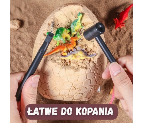 WOOPIE Wykopalisko Jajko Dinozaura Zestaw Archeologa do Rozkopania 12 Dinozaurów