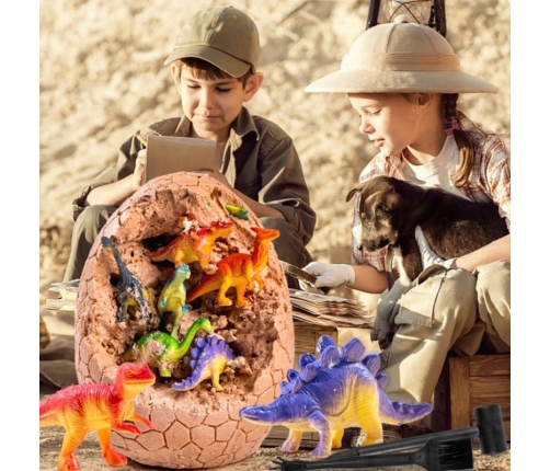 WOOPIE Wykopalisko Jajko Dinozaura Zestaw Archeologa do Rozkopania 12 Dinozaurów