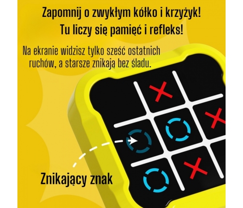 WOOPIE Gra Elektroniczna Kółko i Krzyżyk Logiczna Edukacyjna 4w1