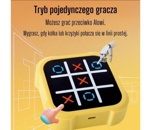 WOOPIE Gra Elektroniczna Kółko i Krzyżyk Logiczna Edukacyjna 4w1
