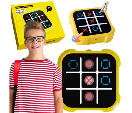WOOPIE Gra Elektroniczna Kółko i Krzyżyk Logiczna Edukacyjna 4w1