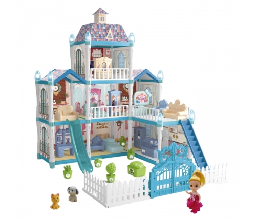 WOOPIE Domek dla Lalek Zimowy Ogród z Akcesoriami i Lalką Podświetlany 191el.