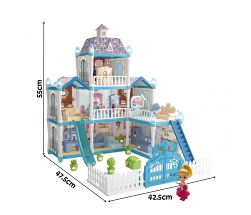 WOOPIE Domek dla Lalek Zimowy Ogród z Akcesoriami i Lalką Podświetlany 191el.