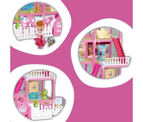 WOOPIE Domek dla Lalek Villa z Akcesoriami i Lalką Podświetlany 275el.